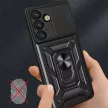 Hybrid Armor Camshield Case Sasung Galaxy S26 Plus tok, fekete