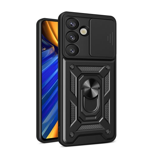 Hybrid Armor Camshield Case Sasung Galaxy S26 Ultra tok, fekete
