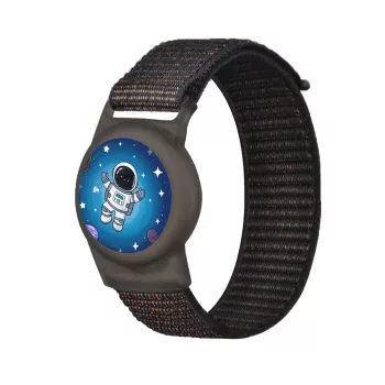   Apple AirTag Kids Nylon Wrist Strap Case Astronaut and Strap, tok, fekete