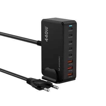   Wozinsky WSL-440 440W GaN QC3 Charging Station fekete, USB-HUB