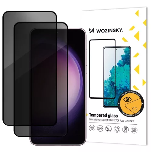 Wozinsky Privacy Glass tempered glass Samsung Galaxy S26 compatible with fingerprint reader 2 pcs. betekintésvédő üvegfólia