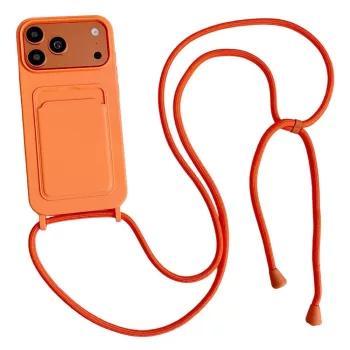   SiliconeCard Pocket Crossbody Strap iPhone 17 Pro / 18 Pro tok, narancssárga