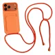 SiliconeCard Pocket Crossbody Strap iPhone 17 Pro / 18 Pro tok, narancssárga