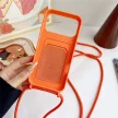 SiliconeCard Pocket Crossbody Strap iPhone 17 Pro / 18 Pro tok, narancssárga