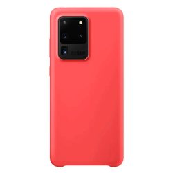   Silicone Flexible Rubber Samsung Galaxy S20 Ultra hátlap, tok, piros