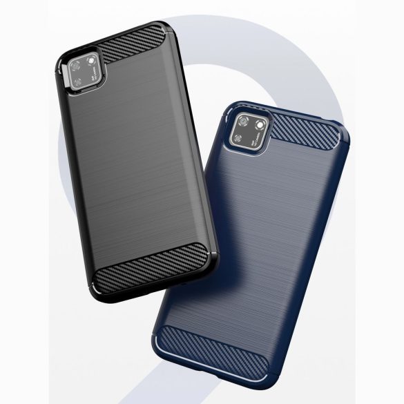 Carbon Case Flexible Huawei Y5P hátlap, tok, sötétkék