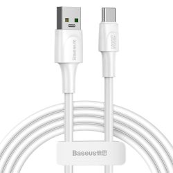   Baseus CATSW-G02 USB/USB-C adat- és töltőkábel, VOOC Quick Charge 3.0 gyorstöltés, 5A, 2m, fehér