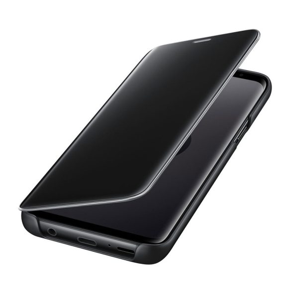 Clear View case cover Samsung Galaxy A31/A51 5G oldalra nyíló tok, fekete