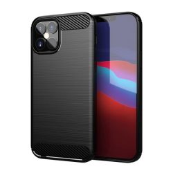 Carbon Case Flexible iPhone 12 Mini hátlap, tok, fekete