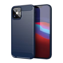   Carbon Case Flexible iPhone 12 Mini hátlap, tok, sötétkék