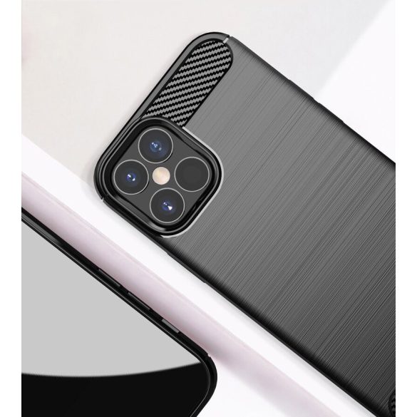 Carbon Case Flexible iPhone 12 Mini hátlap, tok, sötétkék