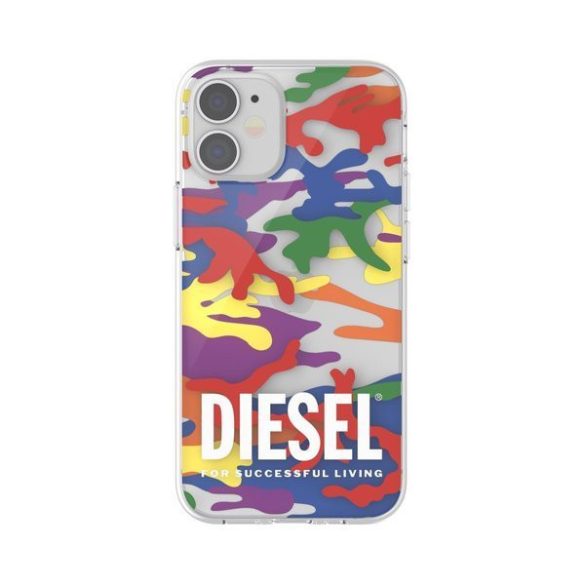 Diesel Clear Case Pride Camo iPhone 12 Mini tok, hátlap, színes
