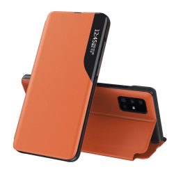   Eco Leather View Case Samsung Galaxy S20 Ultra oldalra nyíló tok, narancssárga