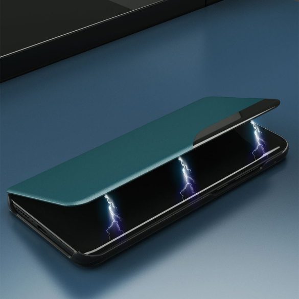 Eco Leather View Case Huawei P40 Lite E/Y7P oldalra nyíló tok, sötétkék