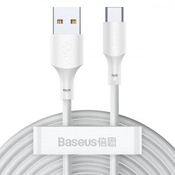   Baseus TZCATZJ-02 2x set USB-C adat- és töltőkábel, gyorstöltés, 5A, 1,5m, fehér