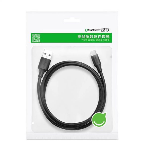 Ugreen USB/USB-C adat- és töltőkábel, gyorstöltés, 3A, 1,5m, fekete