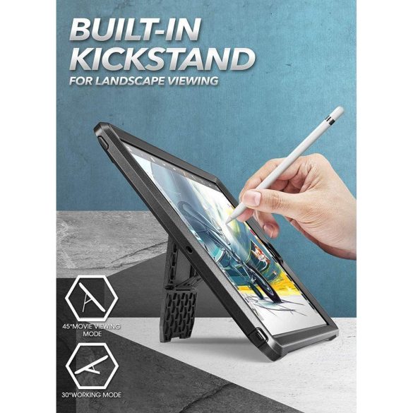 Supcase Unicorn Beetle iPad Air 4 ütésálló tok és előlap , fekete