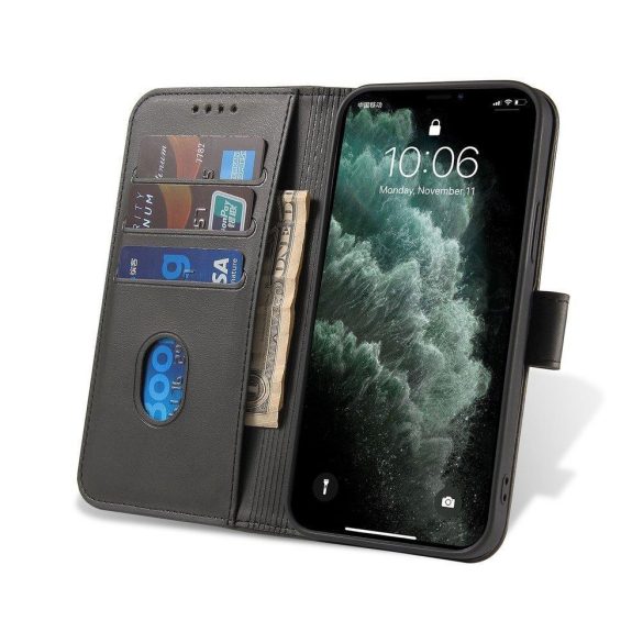 Smart Elegant Huawei P40 Lite 5G/Nova 7 SE oldalra nyíló tok, fekete