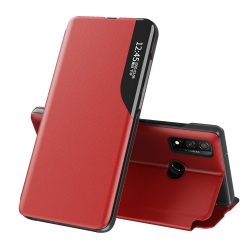   Eco Leather View Case Huawei P Smart (2021)/Y7A oldalra nyíló tok, piros