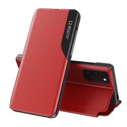   Eco Leather View Case Xiaomi Redmi 9T/Poco M3 oldalra nyíló tok piros