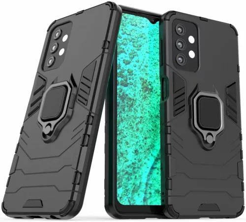 Armor Ring Samsung Galaxy A72 5G/A72 4G ütésálló hátlap, tok, fekete