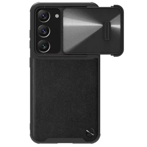 Nillkin CamShield Leather S Case Samsung Galaxy S23 Plus ütésálló hátlap, tok, fekete