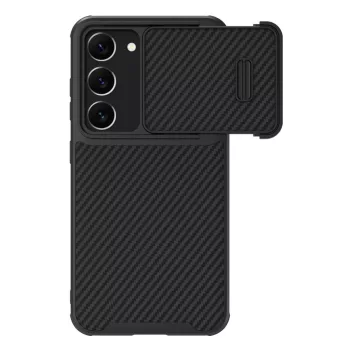   Nillkin Synthetic Fiber S Case ütésálló tok Samsung Galaxy S23 Plus, kamerafedéllel, fekete