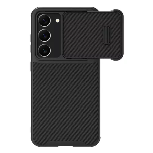 Nillkin Synthetic Fiber S Case ütésálló tok Samsung Galaxy S23 Plus, kamerafedéllel, fekete