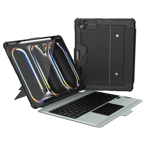Nillkin Bumper Combo Keyboard Case iPad Pro 13 (2024) tok, háttérvilágításos változat, fekete