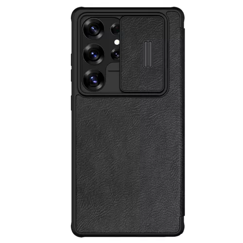 Nillkin Qin Pro Case Samsung Galaxy S25 Ultra Flip and Camera Cover tok, fekete