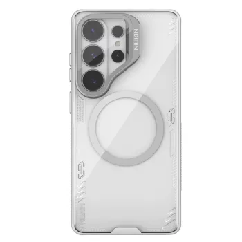   Nillkin Iceblade Prop Magnetic Case with Camera Cover and Stand MagSafe Samsung Galaxy S26 Ultra tok, átlátszó-szürke