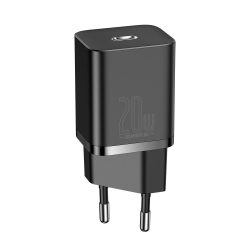   Baseus Super CCSUP-B01 USB-C hálózati töltő adapter, 20W, PD, gyorstöltő, fekete