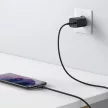 Baseus Super Si TZCCSUP-L01 USB-C hálózati töltő adapter, és USB-C/USB-C 1m kábel, gyorstöltő, 25W, PD, 3A, fekete