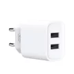 XO hálózati töltő CE02C 2x USB 2,1A, fehér + microUSB kábel