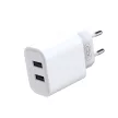 XO hálózati töltő CE02C 2x USB 2,1A, fehér + microUSB kábel
