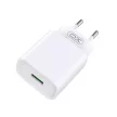 XO hálózati töltő CE02D QC 3.0 18W 1x USB, fehér + microUSB kábel