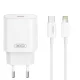 XO hálózati töltő CE25 PD 25W 1x USB-C, fehér + kábel USB-C - Lightning