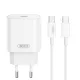 XO hálózati töltő CE25 PD 25W 1x USB-C, fehér + kábel USB-C - USB-C