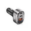 XO autós töltő CC61 PD QC 3.0 100W 1x USB 1x USB-C 1x Lightning , szürke
