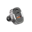 XO autós töltő CC61 PD QC 3.0 100W 1x USB 1x USB-C 1x Lightning , szürke