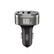 XO autós töltő CC61 PD QC 3.0 100W 1x USB 1x USB-C 1x Lightning , szürke