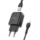 HOCO hálózati töltő USB A + kábel USB A to Lightning 2.1A N2, fekete