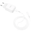 HOCO hálózati töltő USB A + kábel USB A to Lightning 2A N2, fehér