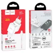 HOCO hálózati töltő USB A + kábel USB A to Type C 2.1A N2, fehér