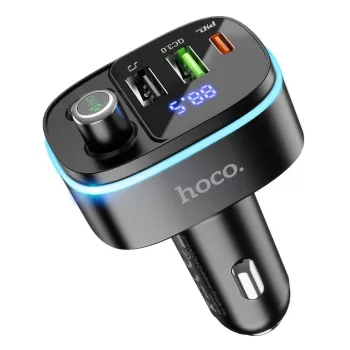   HOCO FM Bluetooth + 2xUSB + Typ C PD 20W, + QC3.0 Fast E62, adó, fekete