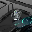 HOCO E70 USB A+ Type C digital display + transmitter FM BT PD QC3.0 5A, 30W, autós töltő, fekete