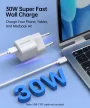 Choetech PD5007 USB-C PD 30W GaN hálózati töltő, fehér