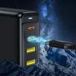 Choetech hálózati töltő GaN 140W 4 ports (2x USB C, 2x USB), fekete (PD6005)