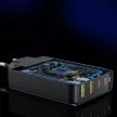Choetech hálózati töltő GaN 140W 4 ports (2x USB C, 2x USB), fekete (PD6005)