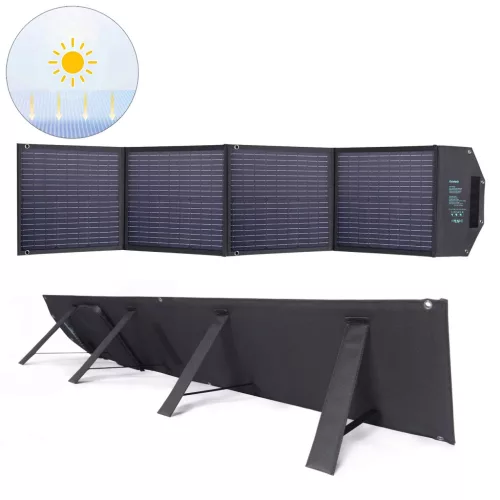 Choetech SC009-V2 solar foldable charger 100W USB-C / 2x USB-A PD QC, fekete
